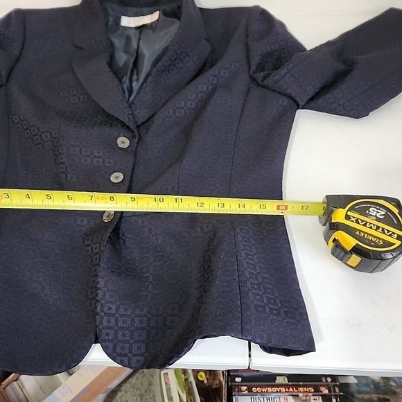 Tahari Arthur S. Levine Blazer Womens Size 10 Blue 3 Button Business Career - Picture 8 of 9